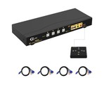 Kvm Switch Hdmi 4 Port With Usb Hub, Audio And 4 Kvm Cables, 4 Port Hdmi... - $118.99