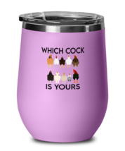 Chickens Wine Glass Which Cock Is Yours LtPurple-WG  - £21.19 GBP