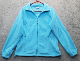 Columbia Jacket Womens Large Blue Fleece Benton Springs Pockets Mock Neck Zipper - $23.02