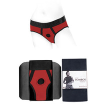 SpareParts Tomboi Nylon Briefs Harness Red/Black Size S - $108.95