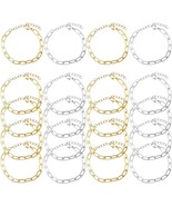 Charm Bracelets Silver Gold Paperclip Link Bracelets Wholesale Blanks 20pcs - $517.21 MXN