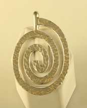Vintage Sterling Silver Signed CII 925 Mexico Hammered Circle Swirl largePendant - £59.67 GBP