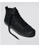 Cariuma OCA High Top Canvas Sneaker Shoes Lace-Up All Black Unisex W10.5 M9 - $47.36 CAD