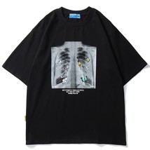Men Women Hip Hop T Shirt Xray skeleton Graphics print T-Shirt Streetwear Haraju - £103.42 GBP