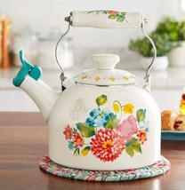 Pioneer Woman ~ Blooming Bouquet ~ 2-Quart Tea Kettle ~ Enamel on Steel ... - £47.28 GBP