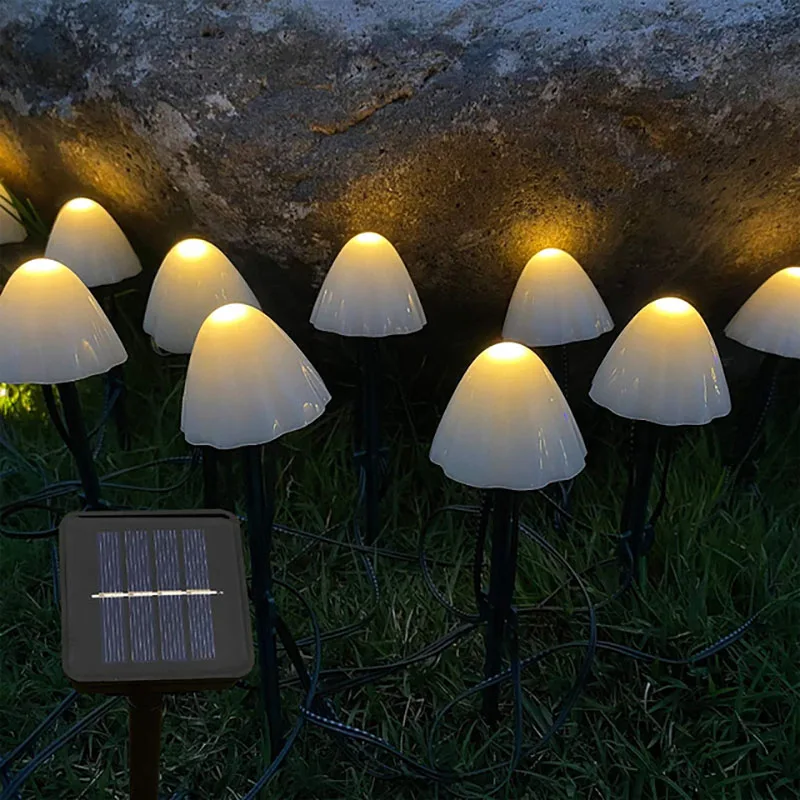LED Solar String Light Outdoor Waterproof Solar Garden Lamp Mushroom Fairy scape - £156.34 GBP