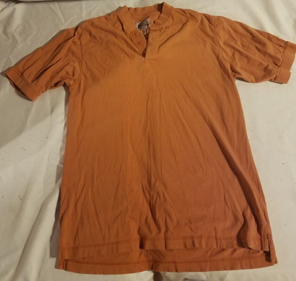 CABELAS OUTDOOR GEAR HOT WEATHER HIKING CAMPING BURNT ORANGE SHIRT MEDIU... - $17.41