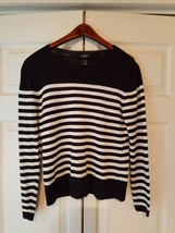 Peck &amp; Peck Ladies Blue White Striped Long Sleeve Size Medium Sweater (NWOT) - £14.41 GBP