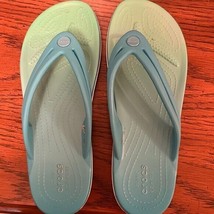Crocs Crocband Turquoise Blue Flip Flops Thongs Sandals S-027 Sz 10 - €12,88 EUR