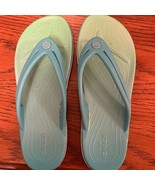 Crocs Crocband Turquoise Blue Flip Flops Thongs Sandals S-027 Sz 10 - $14.84