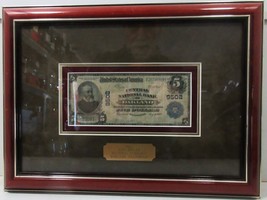 1909 Five Dollar National Bank Oakland California Note Framed - £462.75 GBP