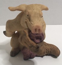 Piggin&#39; Piggin Pig Bossy Boots Statue Figurine David Corbridge Flambro V... - $9.95