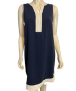 Ann Taylor Petites Women's Sleeveless Dress Navy and White Large - $33.25 CAD Ann Taylor Petites Women's Sleeveless Dress Navy and White Large - $33.25 CAD