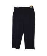 Navy Blue Knit Ankle Slacks Flat Front Ladies Size 6 by Investments - $355.42 MXN