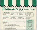 Brennan&#39;s French Restaurant Summer Menu Royal Street New Orleans Louisia... - $44.55