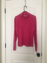 Liz Claiborne Women&#39;s Pink Shirt High-Neck Turtle Neck Long Sleeve Size Large - £25.44 GBP