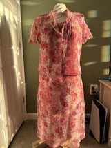 Vintage Karin Steven’s Dress With Sheer “blazer” 80s Dress Tea Party Cottagecore - £19.90 GBP