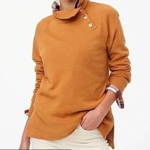 J.Crew Factory Womens Wide Button-Collar Pullover Sweatshirt Adobe Orange M - £23.10 GBP
