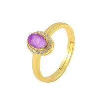 925 Sterling Silver Ring: Oval Multicolored Gemstone Zircon Gold-Plated ... - £24.38 GBP