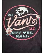 VANS Crop Top Shirt Women’s Black Skull Crew Neck Off The Wall Small - $368.46 MXN