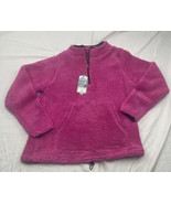 Jackson Hole Outerwear Womens Jacket Pink Sherpa 1/4 Zip Pockets Hooded ... - £15.58 GBP