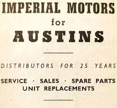 1954 Imperial Motors Austin Car Dealership Advertisement Automobilia E89G2 - €17,25 EUR