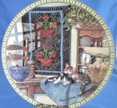 Cat Collector Plate Quilts &amp; Kitties Lazy Morning Cozy Country Corner H. Ingmire - £14.89 GBP