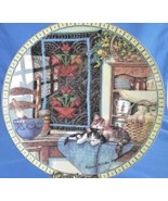 Cat Collector Plate Quilts &amp; Kitties Lazy Morning Cozy Country Corner H.... - $25.64 CAD