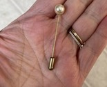 Faux Pearl Gold Tone Stick Pin 2” Classic 2&quot; Tall - £9.57 GBP