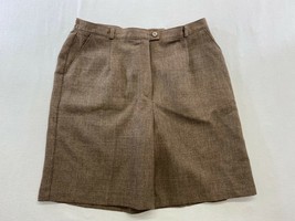 Tradition Women&#39;s Flat Front Casual Shorts Size 14 Brown High Rise Polye... - £7.88 GBP