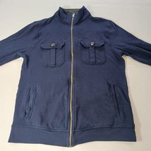 Mark Law Luxury Men's Blue Cotton Full Zip Long Sleeve Pocket Jacket Size Medium image 11