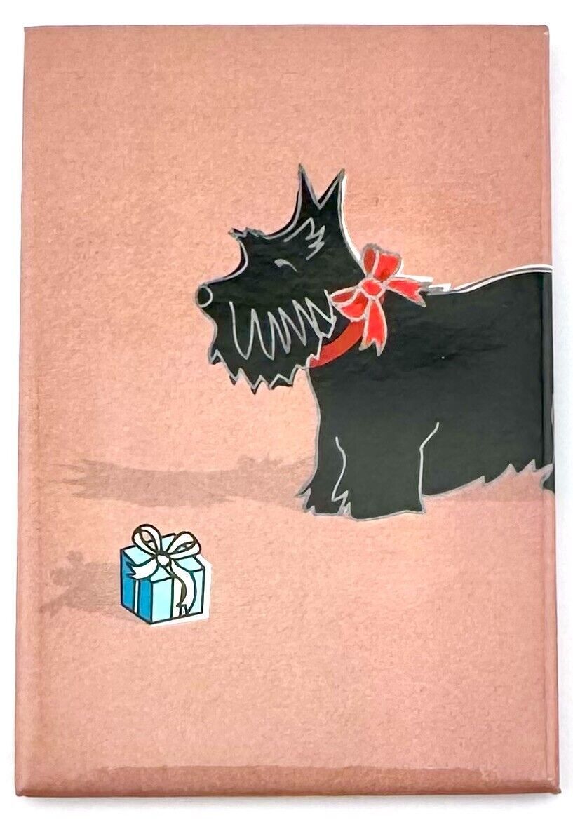 Primary image for Scottish Scottie Terrier Magnet Red Ribbon and Present Fridge Magnet 2 x 3 in