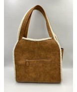 Cato 1946 Women&#39;s Brown Faux Fur Trim Leather Tote, Purse, Bag - $30.99 CAD