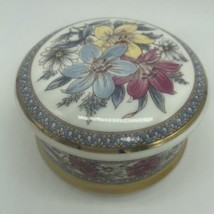 Falcon China made in Staffordshire England Box Flowers Gold Trim Floral - £12.82 GBP