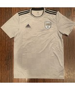 Northern Steel 24 Adidas Climalite Mens Jersey Top Gray Black Stripe Cre... - $17.81