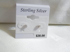 Department Store Sterling Silver Crystal Stud Earrings R610 - $9.64