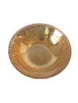 Vintage Jeanette Glass IRIS &amp; HERRINGBONE Orange 4 1/2&quot; BERRY BOWL Beade... - $16.00