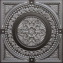 Dundee Deco Rustic Damask Antique Silver Glue Up or Lay in, PVC 3D Decorative Ce - £15.47 GBP+