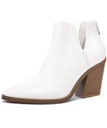 mysoft Women&#39;s Ankle Boots Slip On Cutout Pointed Toe Mid Heel Black Siz... - $339.77 MXN