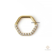 Eleonor 16g 14k Solid Gold Daith/Septum Clicker Hoop(Single), 8mm/10mm 1... - $3,330.64 MXN