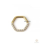 Eleonor 16g 14k Solid Gold Daith/Septum Clicker Hoop(Single), 8mm/10mm 1... - $173.00