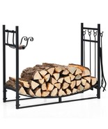 Indoor/Outdoor Heavy Duty Steel Firewood Storage w/ Kindling Holders, Sh... - $203.70 CAD