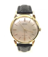Pre-Owned Gruen Precision Autowind 35mm 14K Yellow Gold Watch Black Strap - £1,660.21 GBP