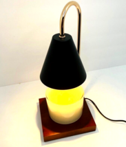 Electric Candle Warmer Heat Melting Lamp 2 Bulbs Light Heater Wooden Black - £39.95 GBP