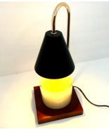 Electric Candle Warmer Heat Melting Lamp 2 Bulbs Light Heater Wooden Black - £39.32 GBP