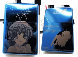 Clannad After Story Nagisa Furukawa Double Sides Blue Titanium Zippo 2008 MIB - £313.86 GBP