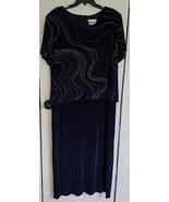 Womens Plus 20W S.L. Fashions Navy Blue Multicolor Pattern Dress - $28.71