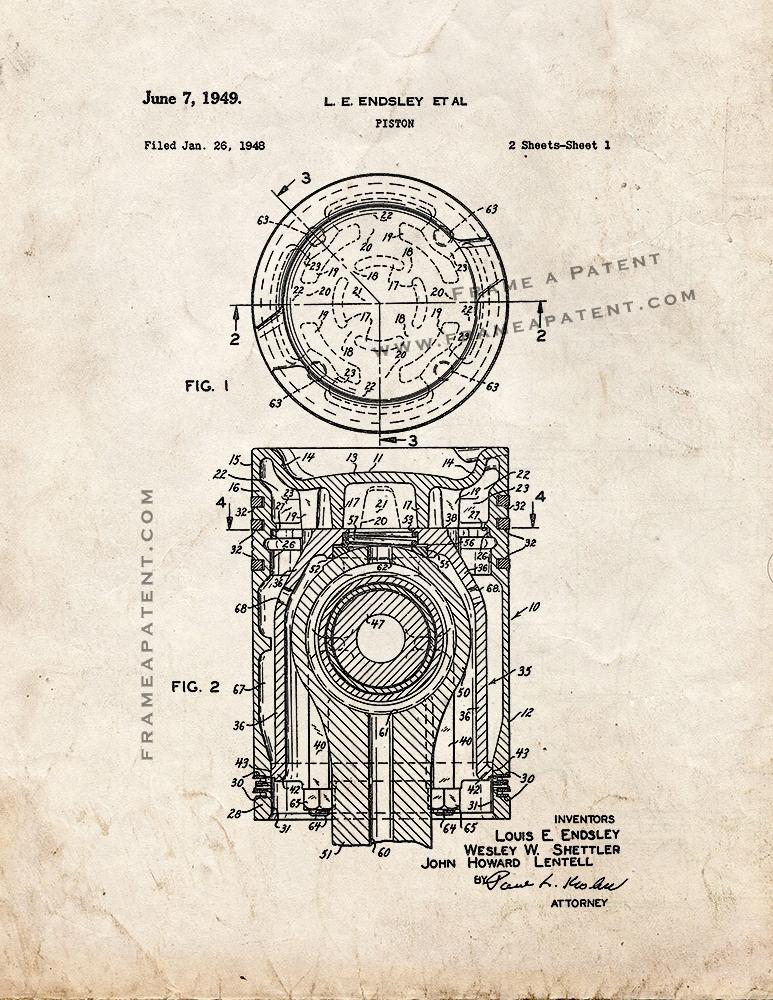 Piston Patent Print - Old Look
