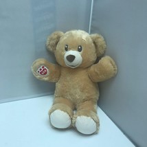 BAB Build A Bear Workshop Tan Brown Bear Red Paw Plush Stuffed Animal Toy 11&quot; - £23.59 GBP