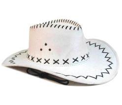 1 NEW WHITE COLOR LEATHER style COWBOY  HAT new cowgirl mens womens WEST... - $17.75